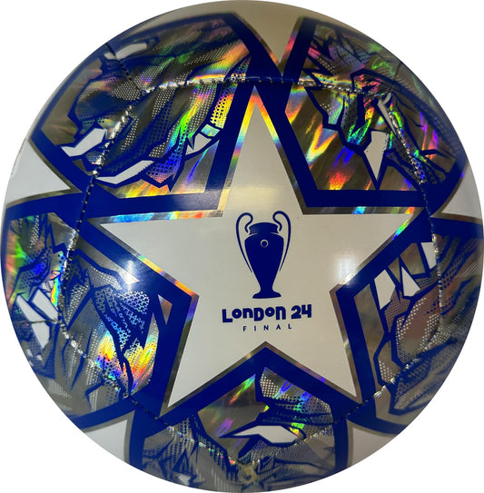 Adidas Unisex-Fußball für Erwachsene, UCL-Training-Hologramm, Metallic-Silber/Weiß/Gloria-Blau, 5